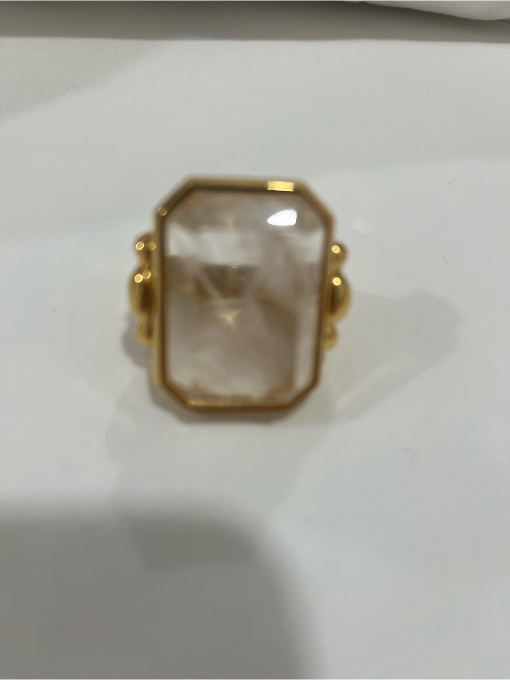 Large marquee crystal ring size 6 6 1/2